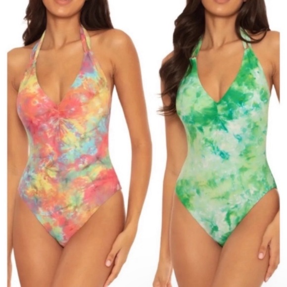 Pacific Reversible Plunge One-Piece Swimsuit Sz. Small - Picture 1 of 8